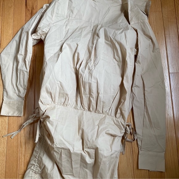 LIONESS the cult mini dress with ruched tie sides in nude beige NWT - Picture 4 of 4